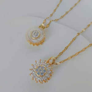 SET GIRASOL DE LUJO : COLLAR Y ANILLO BRILLANTE