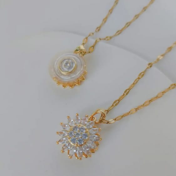 SET GIRASOL DE LUJO : COLLAR Y ANILLO BRILLANTE